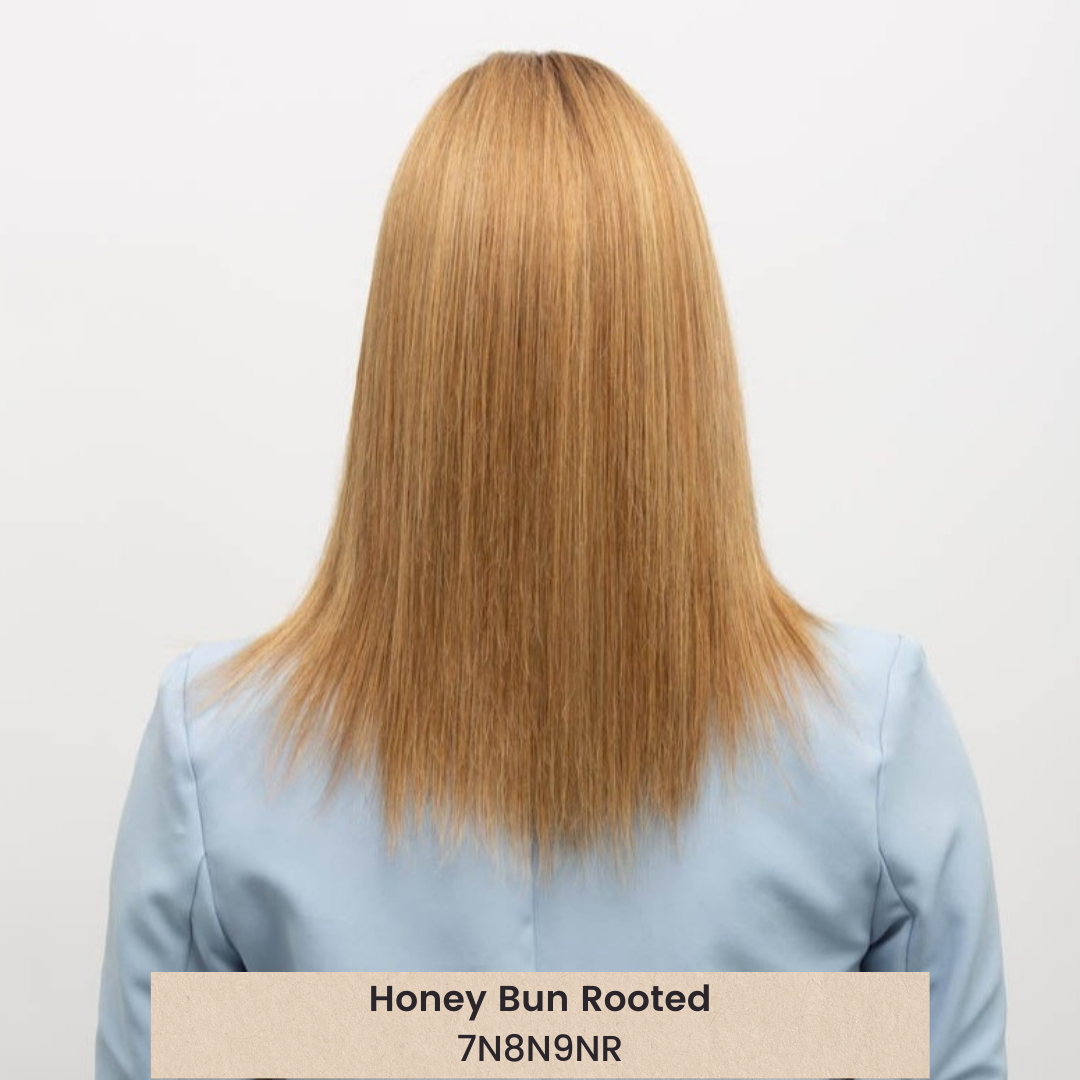 HERA 15| Remy Human Hair Lace Front WIG (Hand-Tied) Back view vanilla cream hair color