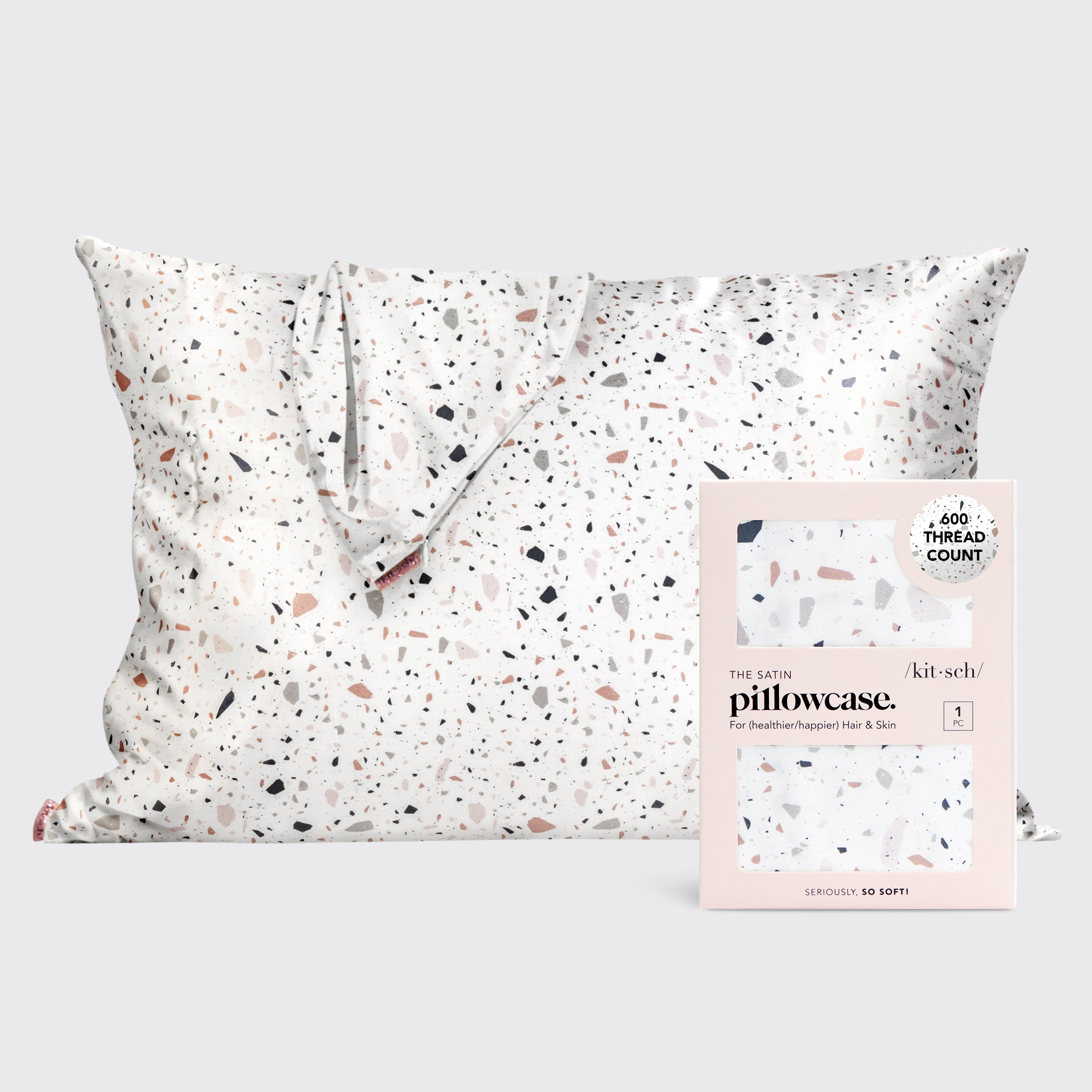 Satin Pillowcase - White Terrazzo